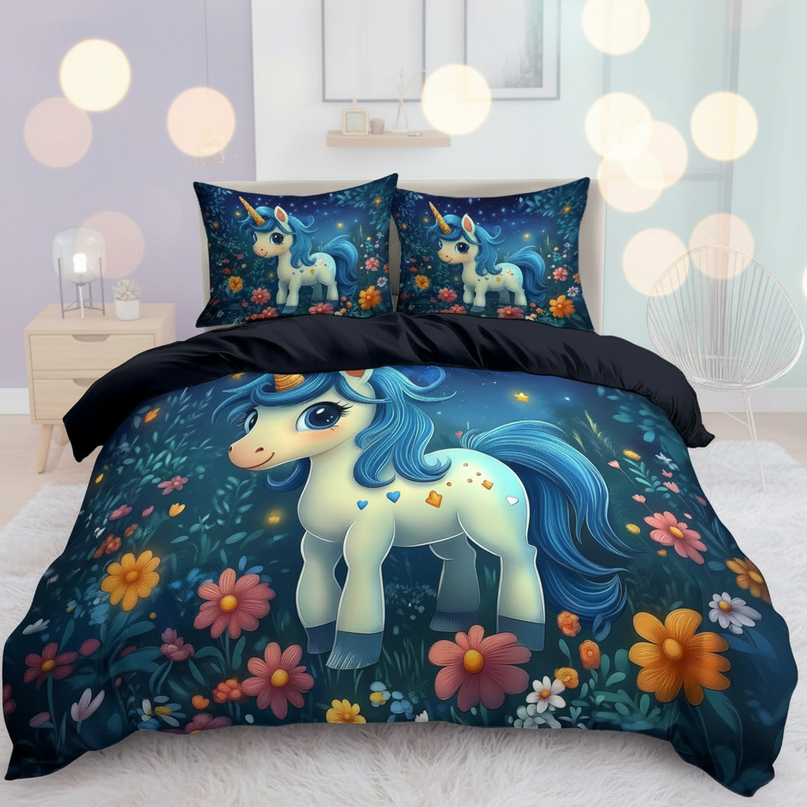 night garden unicorn bedding - lifestyle