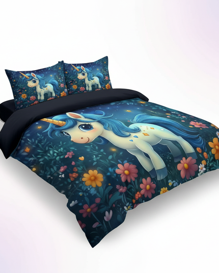 night garden unicorn bedding - white-bg