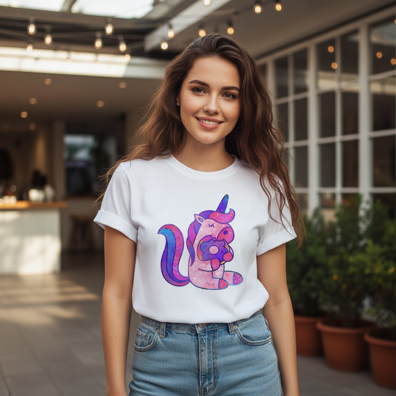 novelty unicorn shirt - in-use
