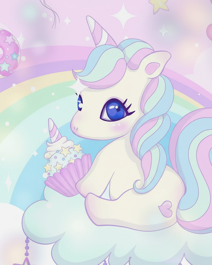 nursery unicorn curtains - detail