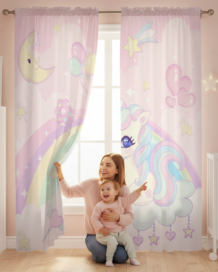 nursery unicorn curtains - in-use