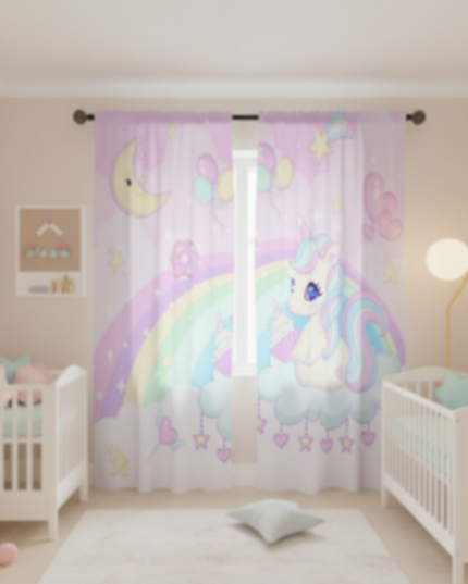 nursery unicorn curtains - lifestyle