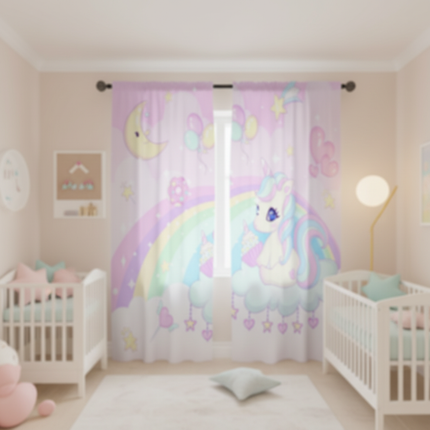 nursery unicorn curtains - lifestyle