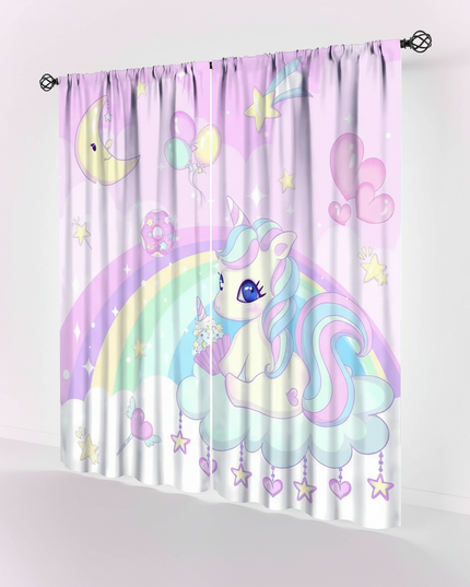 nursery unicorn curtains - white-bg