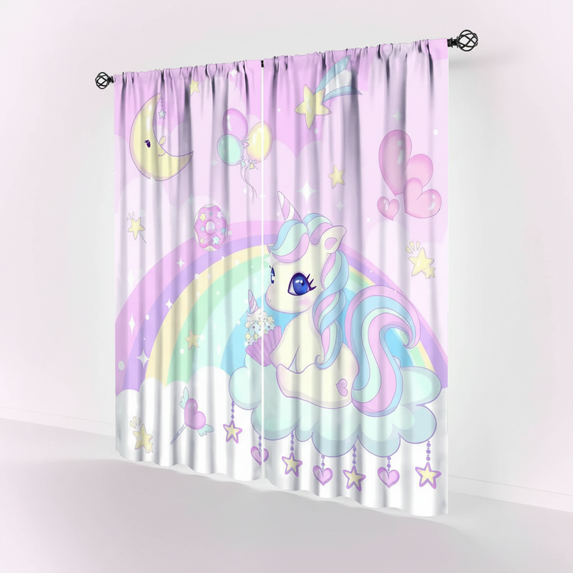 nursery unicorn curtains - white-bg
