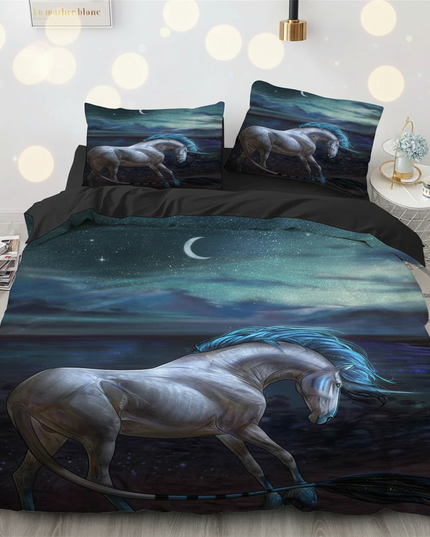 ocean moon unicorn bedding - lifestyle