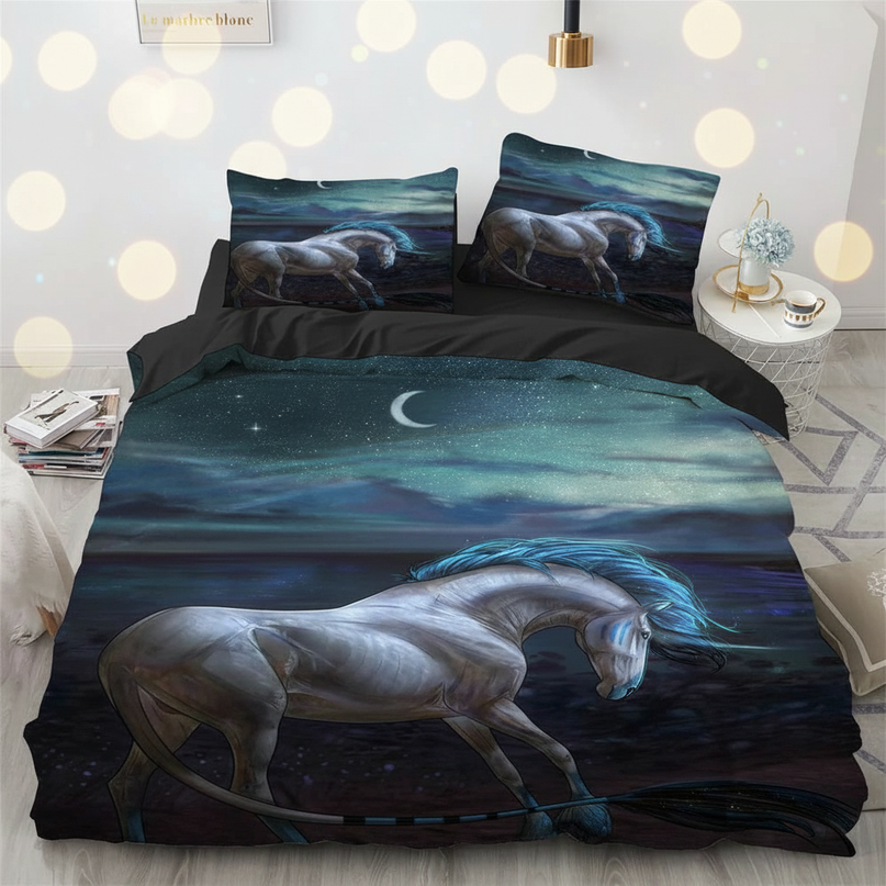 ocean moon unicorn bedding - lifestyle