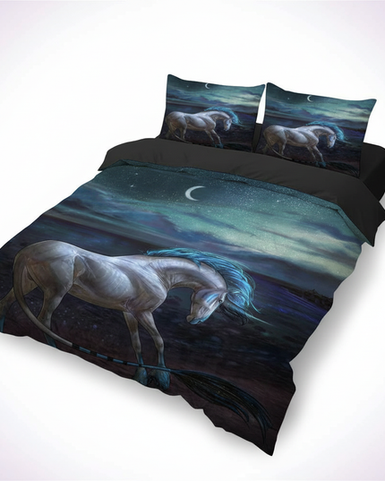 ocean moon unicorn bedding - white-bg