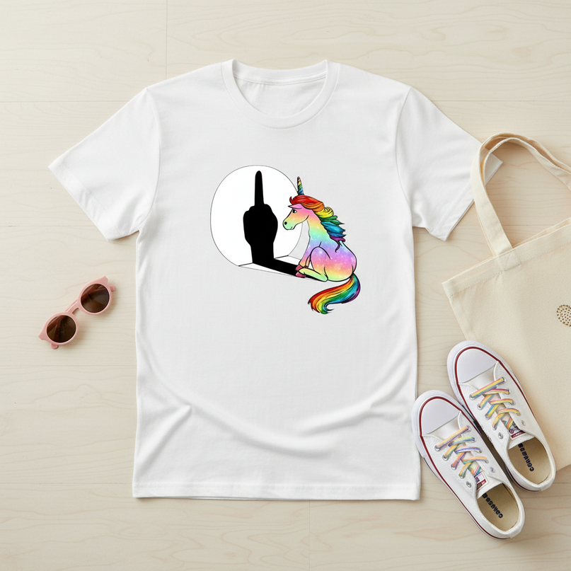 off white unicorn shirt - flat-lay