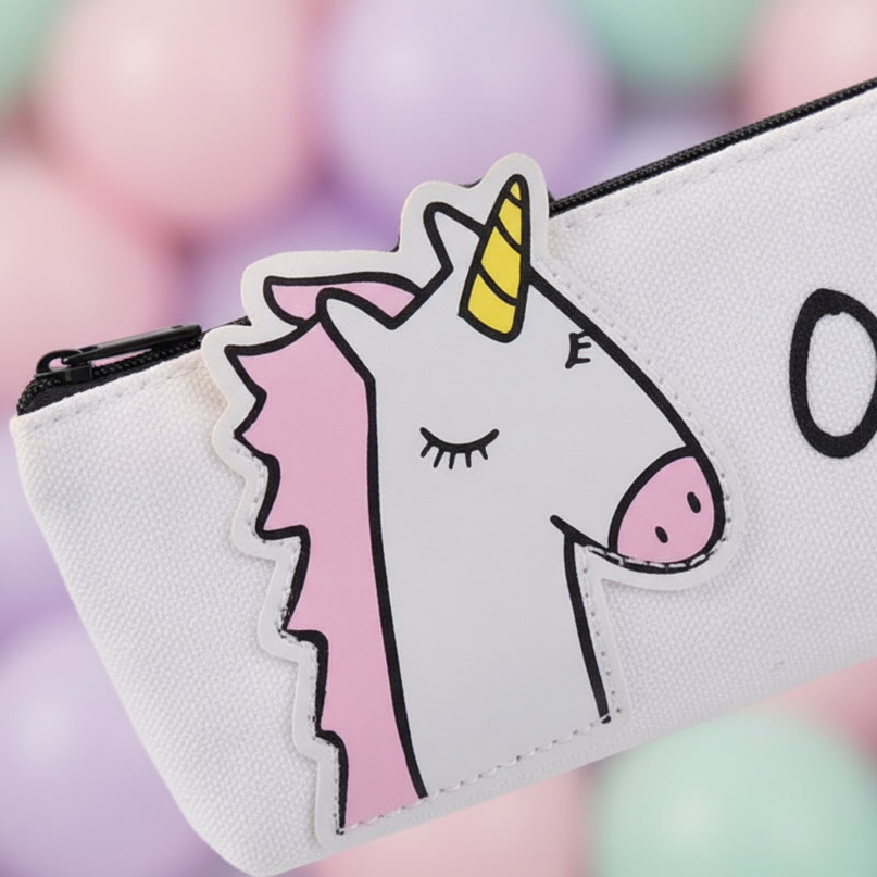okay unicorn pencil case - detail