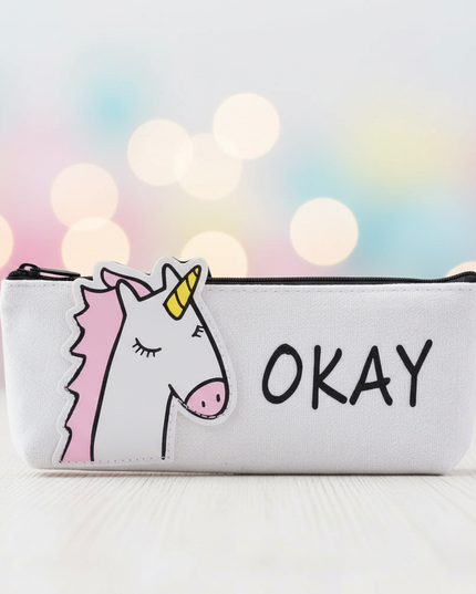okay unicorn pencil case - lifestyle
