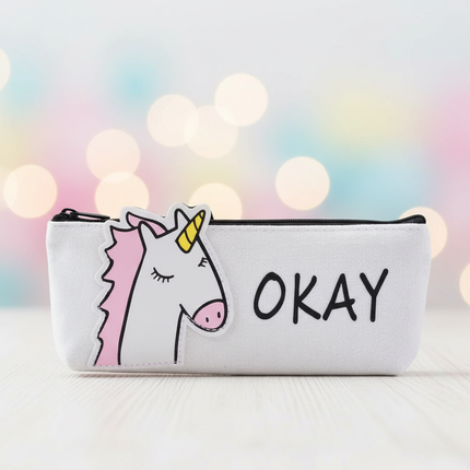 okay unicorn pencil case - lifestyle