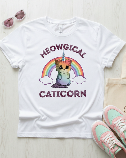 olive unicorn shirt - flat-lay