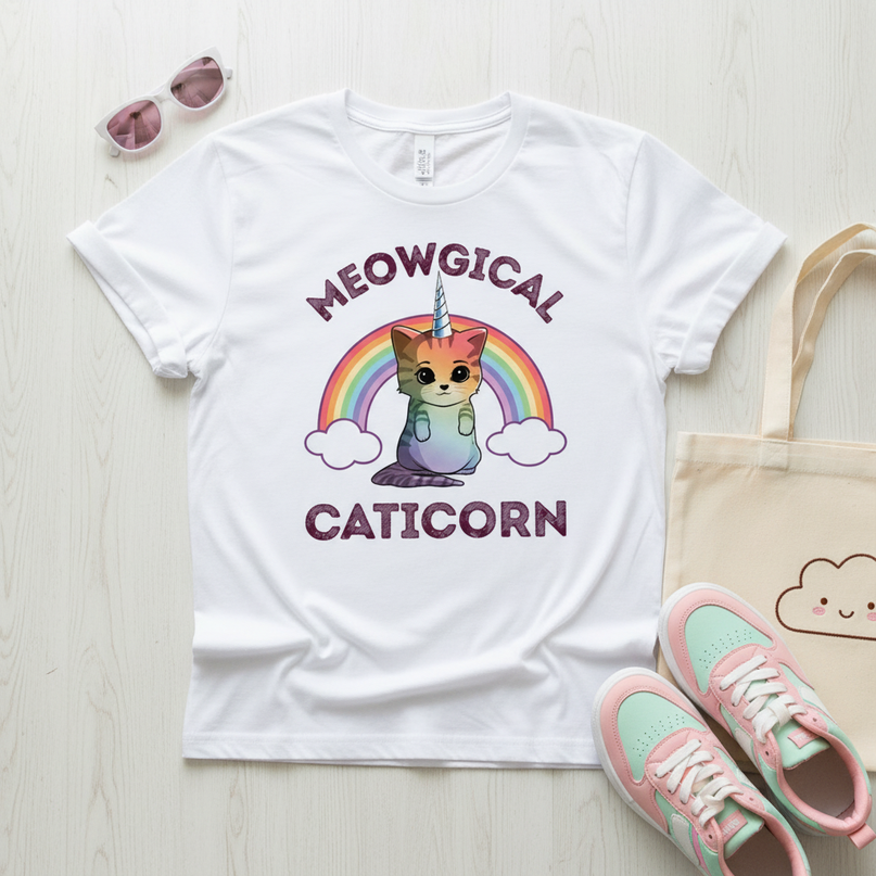 olive unicorn shirt - flat-lay