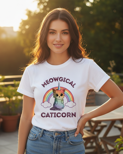 olive unicorn shirt - in-use