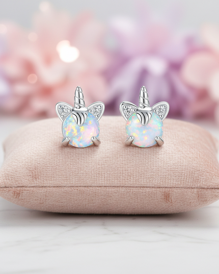 opal unicorn earrings - lifestyle