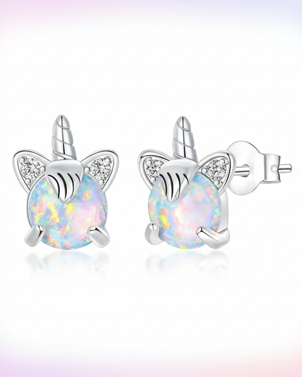 opal unicorn earrings - white-bg