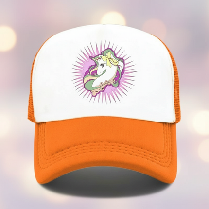 orange unicorn cap - lifestyle
