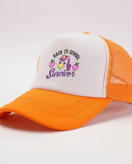 orange unicorn hat - white-bg