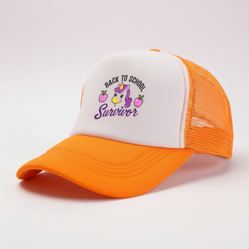 orange unicorn hat - white-bg