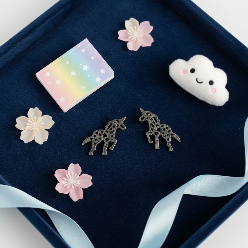 origami unicorn earrings - flat-lay