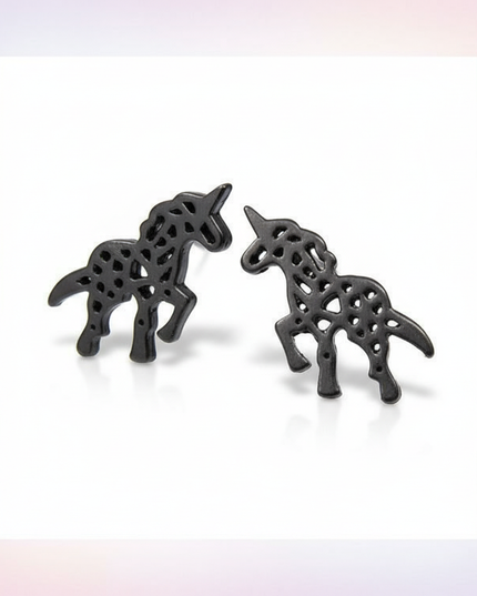 origami unicorn earrings - white-bg