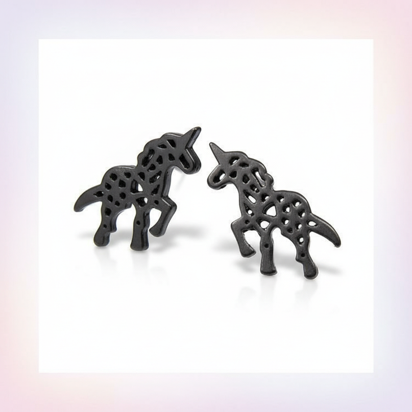origami unicorn earrings - white-bg