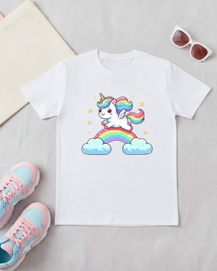 origami unicorn shirt - flat-lay