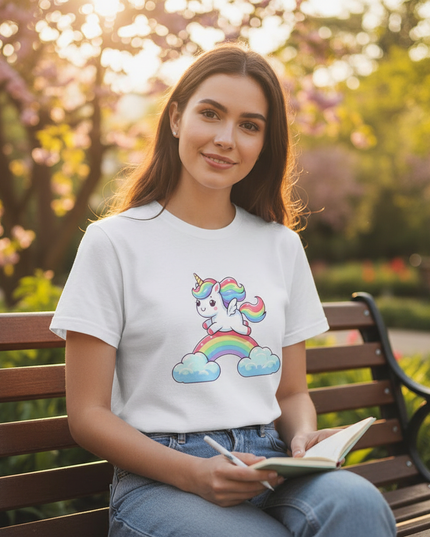 origami unicorn shirt - in-use