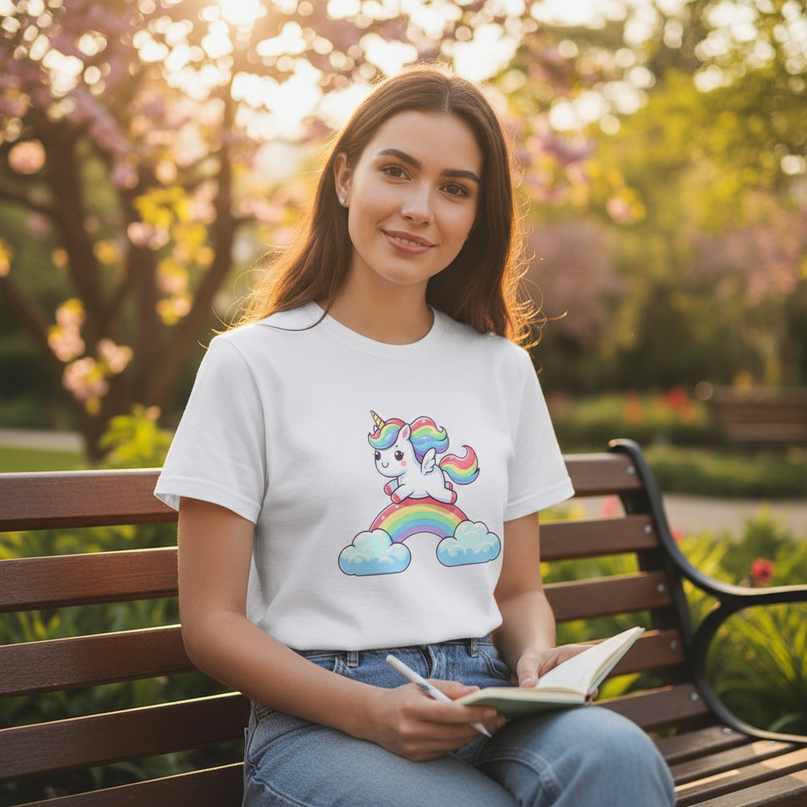 origami unicorn shirt - in-use