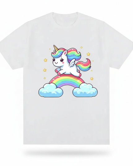 origami unicorn shirt - white-bg
