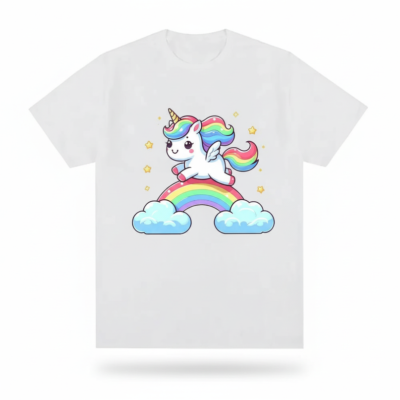 origami unicorn shirt - white-bg