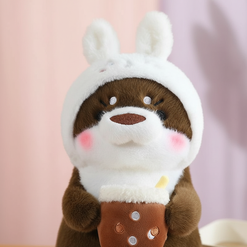 otter transform plush toy - detail