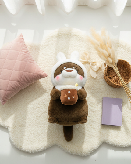 otter transform plush toy - flat-lay