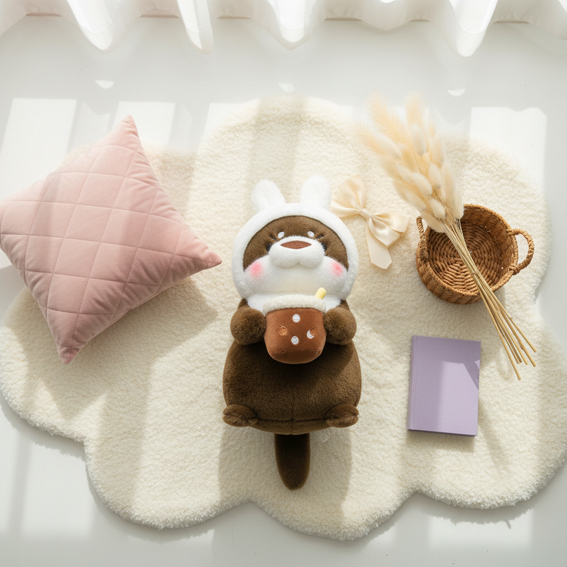otter transform plush toy - flat-lay