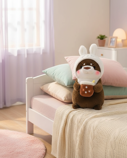 otter transform plush toy - lifestyle