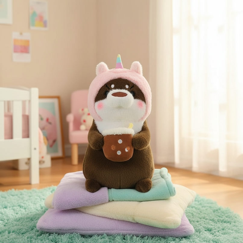 otter unicorn plush - lifestyle