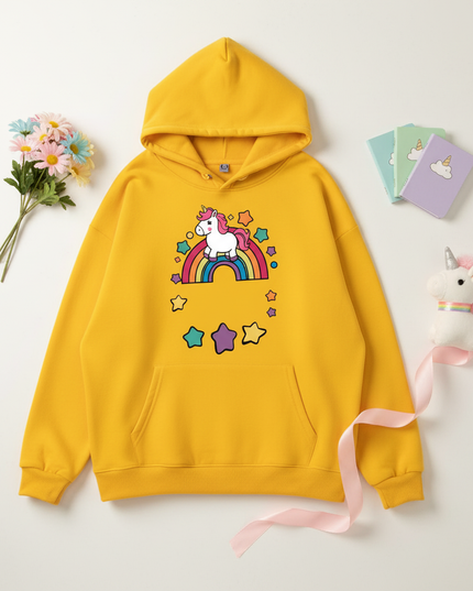 oversized unicorn hoodie - flat-lay