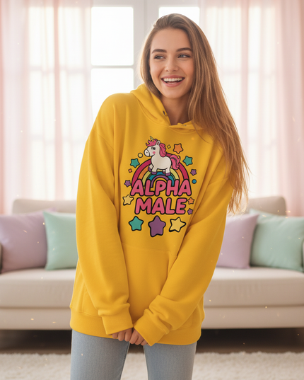 oversized unicorn hoodie - in-use