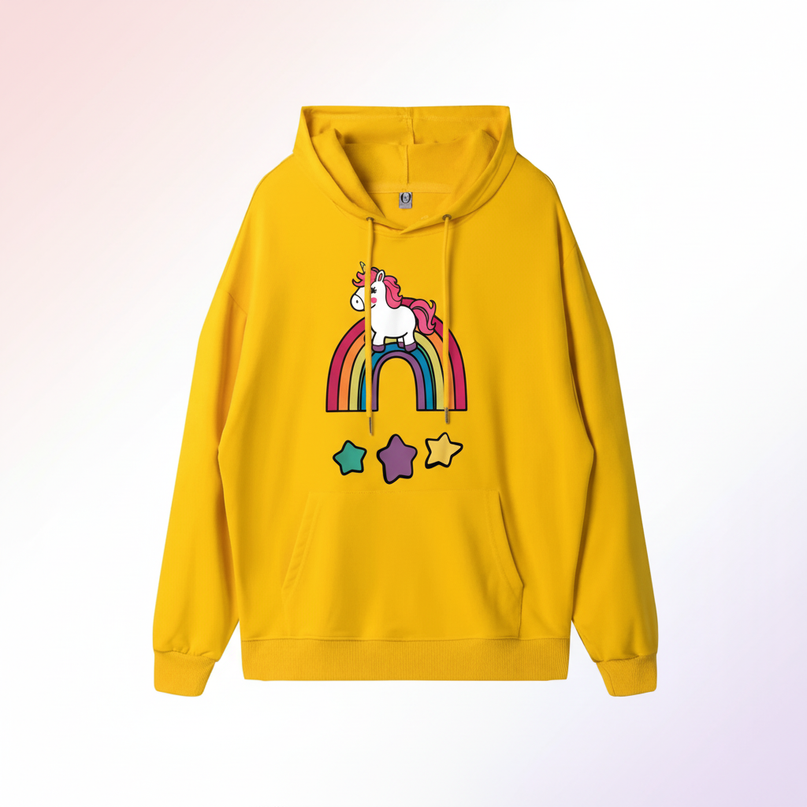 oversized unicorn hoodie - white-bg