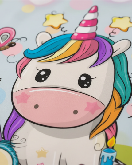 owl balloon party unicorn bedding - detail
