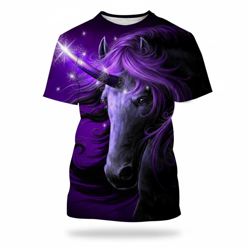 painted unicorn shirt - white-bg