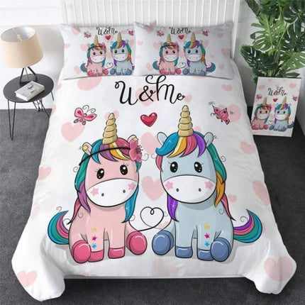 Love U & Me Unicorn Bed Set
