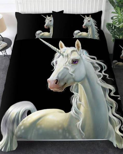 White Unicorn Bed Set
