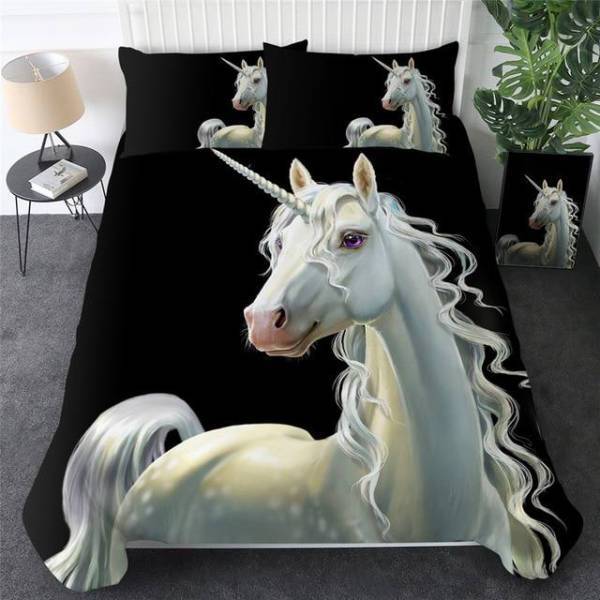 White Unicorn Bed Set