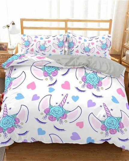 Heart Unicorn Bed Set