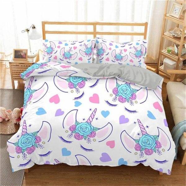 Heart Unicorn Bed Set