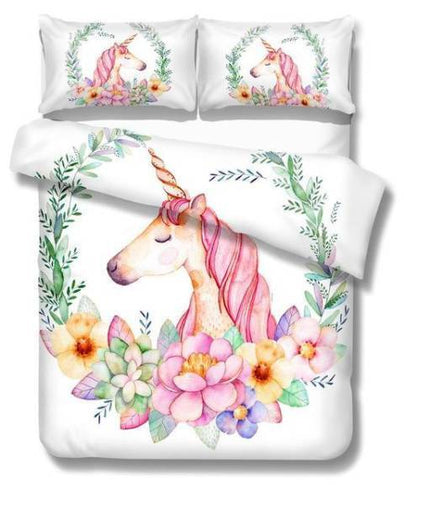 Floral Room Unicorn Bed Set