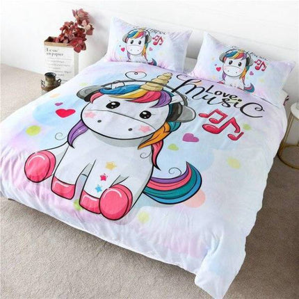 Music Theme Unicorn Bed Set