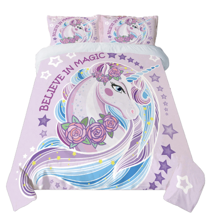 Pink Princess Unicorn Bed Set